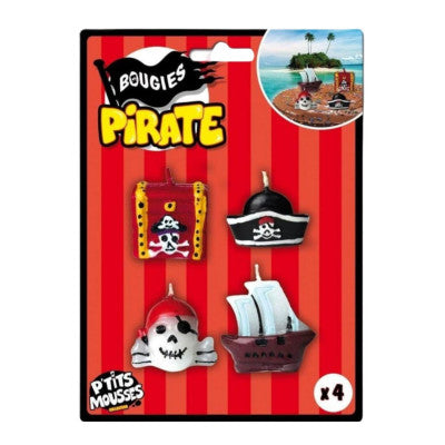  Lot De 4 Bougies D'Anniversaire - Pirate
