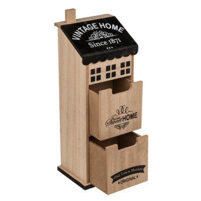  Maison De Rangement En Bois 34 Cm - Vintage Home