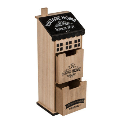  Maison De Rangement En Bois 34 Cm - Vintage Home