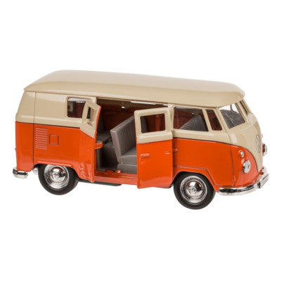  Miniature Combi VW T1 Orange - Bus Métal 11 Cm