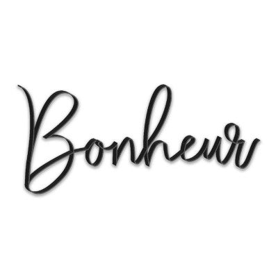  Mot Bonheur Déco Murale Métal - 88 Cm