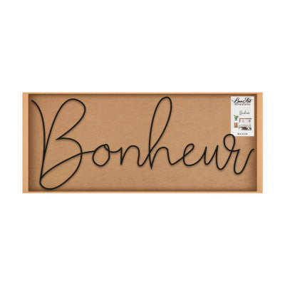  Mot Bonheur Déco Murale Métal - 88 Cm