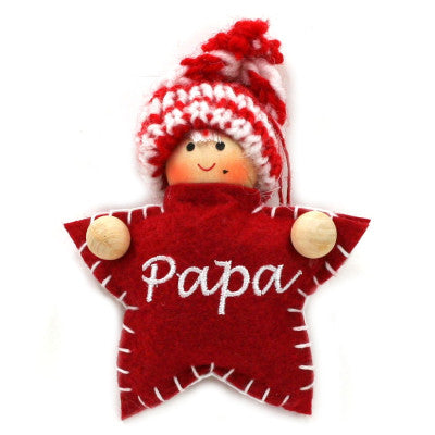  Papa - Suspension De Noël En Forme D'étoile Rouge