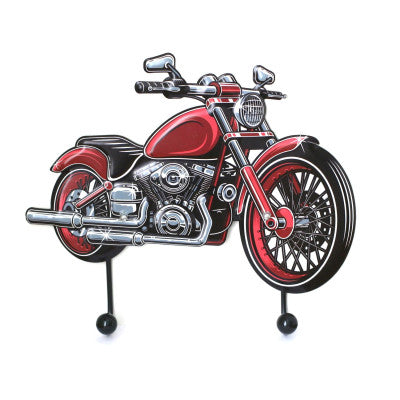  Patère En Métal En Forme De Moto Rouge 38 Cm