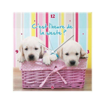  Pendule En Verre Chiots - Collection Amis Mots - 15 Cm