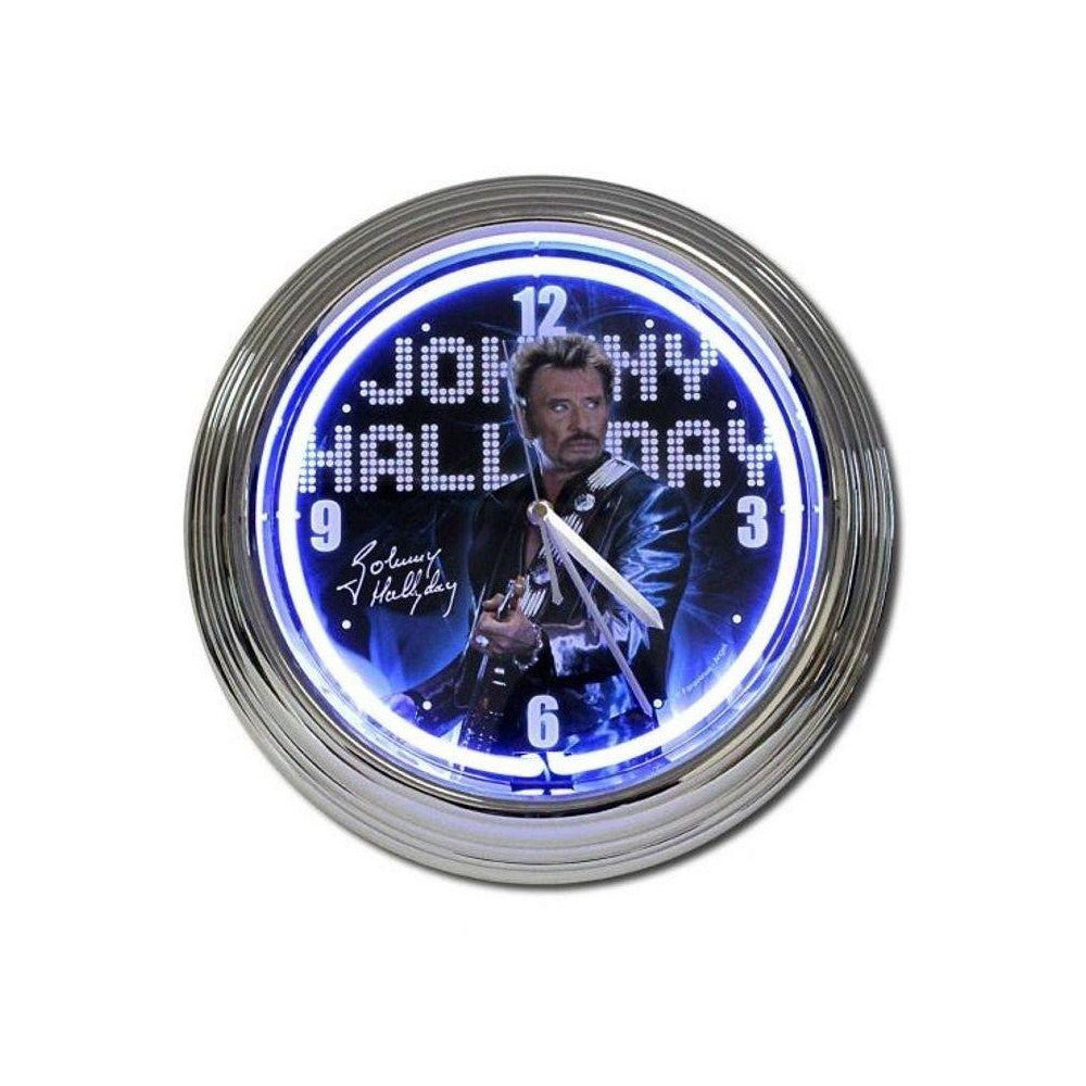  Pendule Neon Bleu - Johnny Hallyday