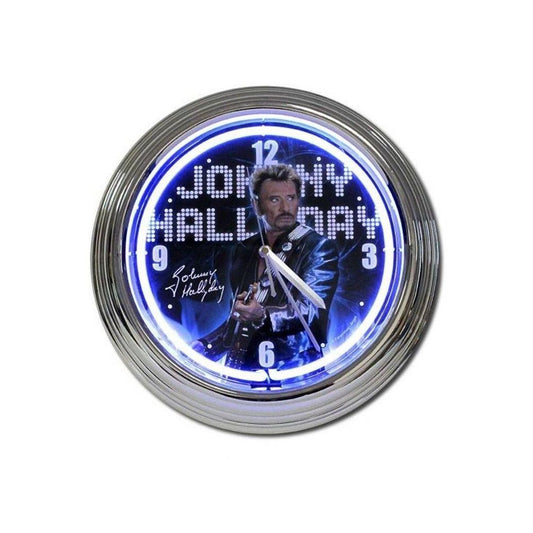  Pendule Neon Bleu - Johnny Hallyday