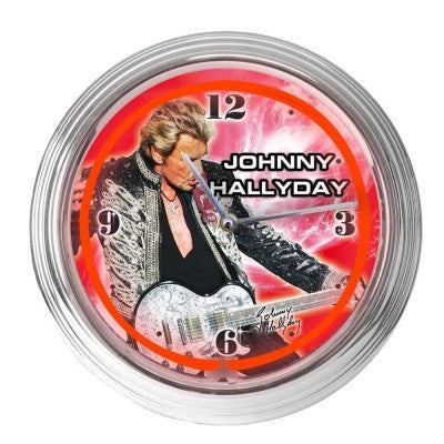  Pendule Neon - Johnny Hallyday à La Guitare - 40 Cm