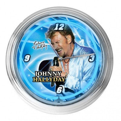  Pendule Neon - Johnny Hallyday Bleu - 40 Cm