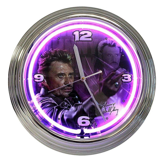  Pendule Neon Violet Johnny Hallyday Allume Le Feu