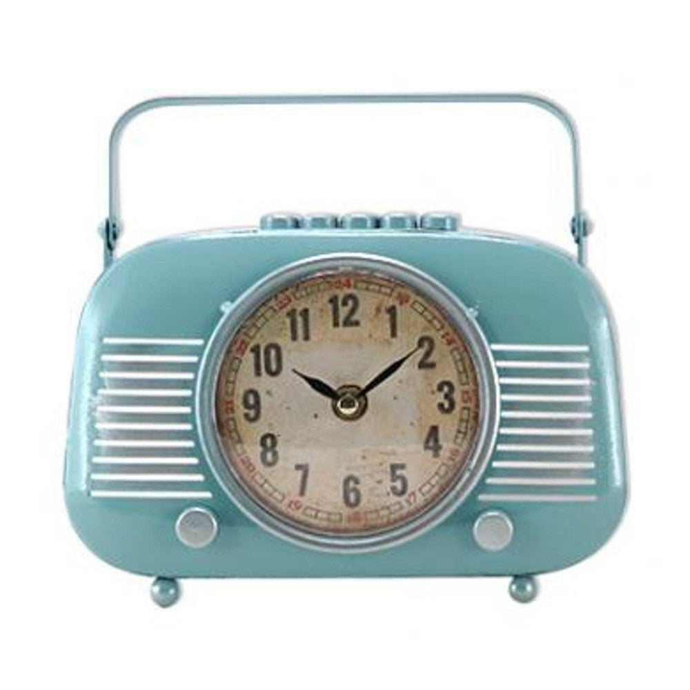  Pendule Poste Radio Bleu Pastel Style Vintage