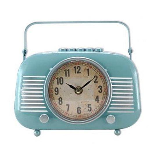  Pendule Poste Radio Bleu Pastel Style Vintage