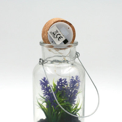  Plante Fleurie De Décoration Dans Pot En Verre Avec LED