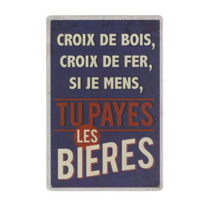  Plaque Apéro - Tu Payes Les Bières