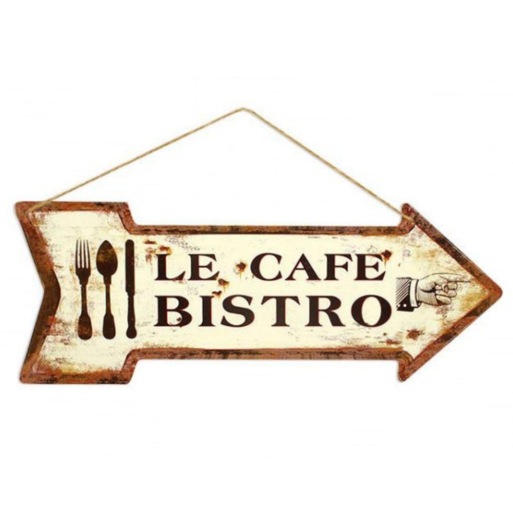 Plaque Déco Flèche Le Café 70x25