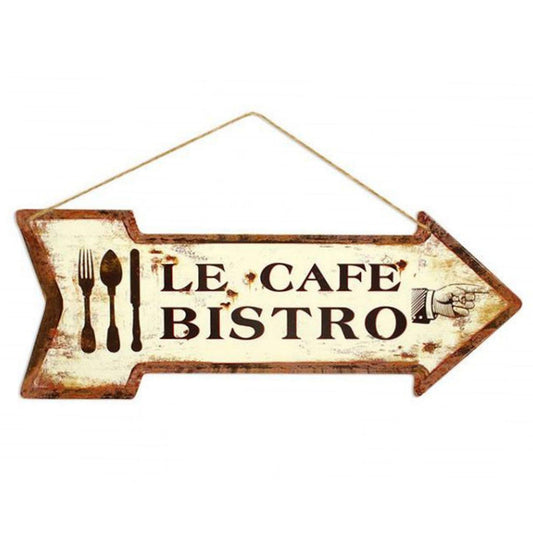  Plaque Déco Flèche Le Café 70x25