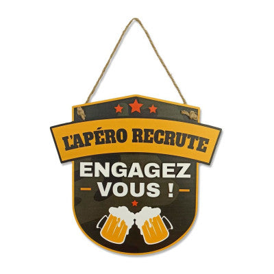  Plaque En Bois En Relief - L'apéro Recrute Engagez Vous