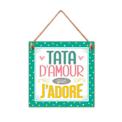  Plaque En Bois Tata D'Amour
