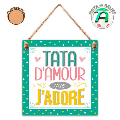  Plaque En Bois Tata D'Amour
