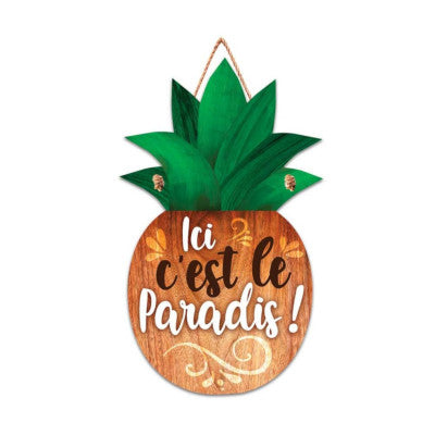  Plaque En Forme D'Ananas Ici C'est Le Paradis