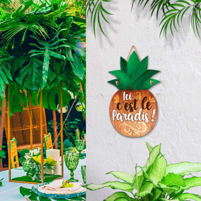  Plaque En Forme D'Ananas Ici C'est Le Paradis