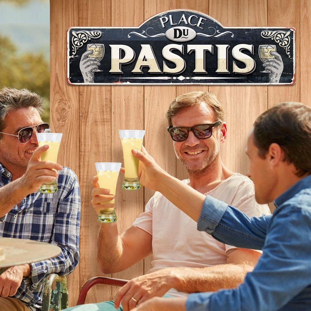  Plaque Géante Métal - Place Du Pastis - 90 X 30 Cm