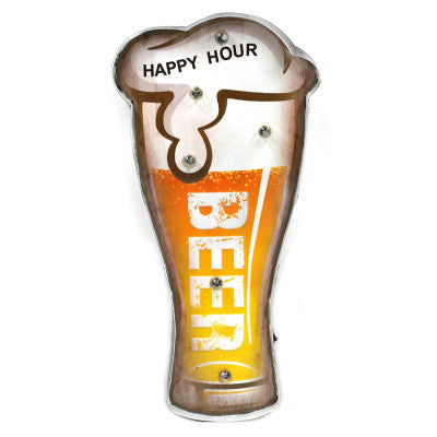  Plaque Lumineuse - Happy Hour - 40 X 20 Cm