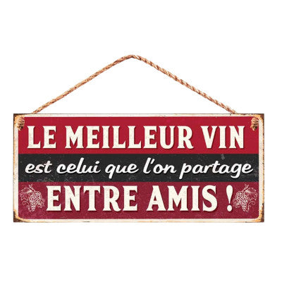 Plaque Métal Apéro - Le Meilleur Vin