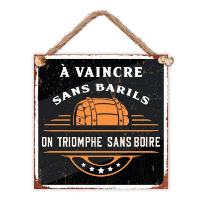  Plaque Métal Déco - Vaincre Sans Barils - 20 X 20 Cm