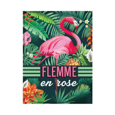  Plaque Métal - Flemme En Rose - 30 X 40 Cm
