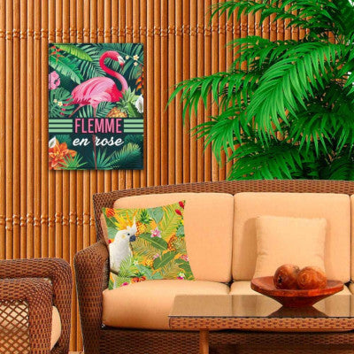  Plaque Métal - Flemme En Rose - 30 X 40 Cm