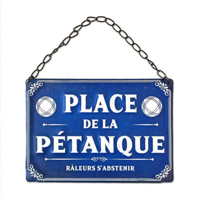  Plaque Métal - Place De La Pétanque - Le QG Des Boulistes