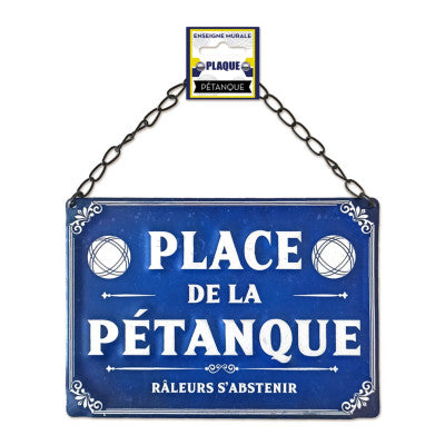  Plaque Métal - Place De La Pétanque - Le QG Des Boulistes
