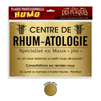  Plaque Professionnelle - Centre De Rhum-Atologie