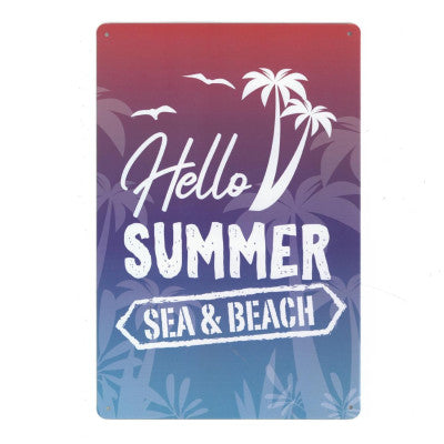  Plaque Summer - Hello Summer Sea And Beach