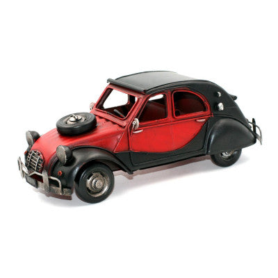  Réplique En Métal 2 Chevaux Rouge Et Noir 28 X 11 Cm