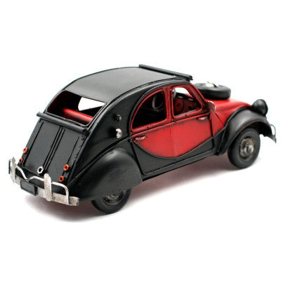  Réplique En Métal 2 Chevaux Rouge Et Noir 28 X 11 Cm