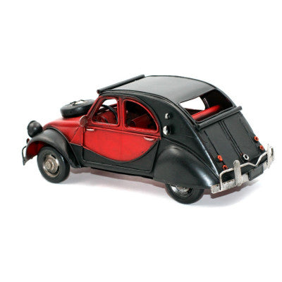  Réplique En Métal 2 Chevaux Rouge Et Noir 28 X 11 Cm