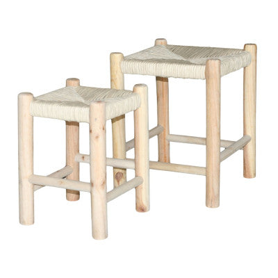  Set De 2 Tabourets En Pin "Nature"