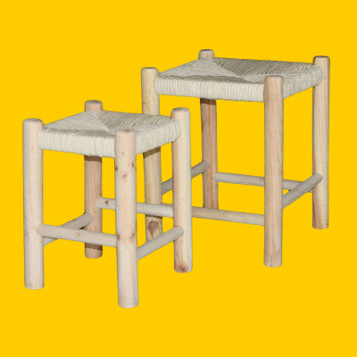  Set De 2 Tabourets En Pin "Nature"