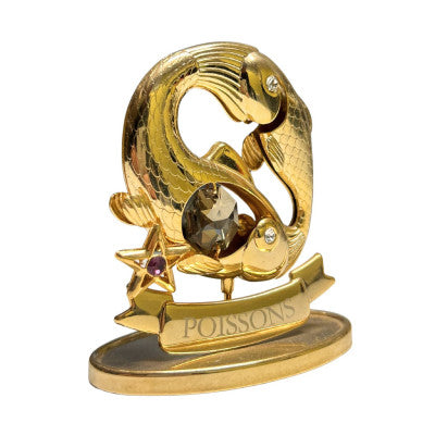  Statuette Dorée Crystocraft - Signe Du Poisson