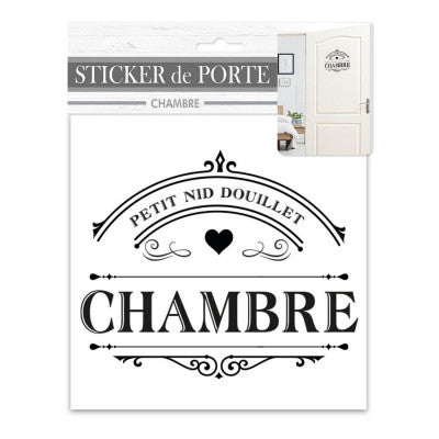  Sticker Porte Chambre "Petit Nid Douillet" - Déco Vintage 20x15cm