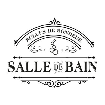  Sticker Porte Salle De Bain "Bulles De Bonheur" - Déco Vintage 20x15cm