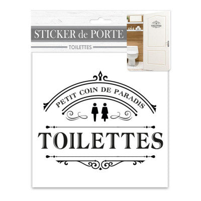  Sticker Porte Toilettes "Petit Coin De Paradis" - Déco Vintage 20x15cm