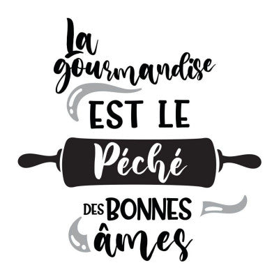  Sticker "La Gourmandise Est Le Péché Des Bonnes Âmes" 70x50cm - Déco Murale Cuisine