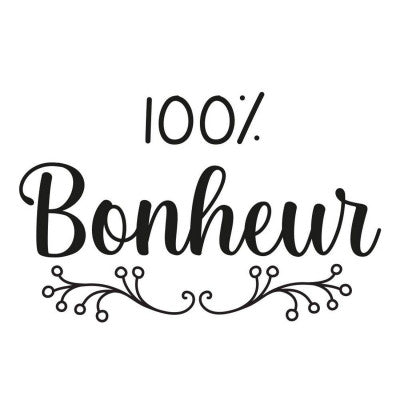  Sticker Mural "100% Bonheur" 70x50cm - Décoration Positive & Inspirante