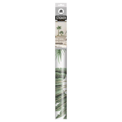  Sticker Mural Jungle Rétro - Décoration Cocotier Et Palmier