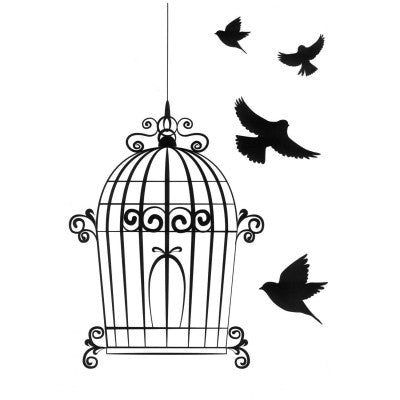  Sticker Vitre Cage à Oiseaux
