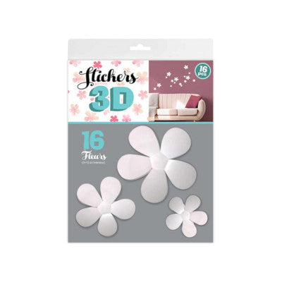  Stickers 3D Fleurs – Couleur Blanc