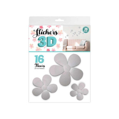  Stickers 3D Fleurs – Couleur Gris